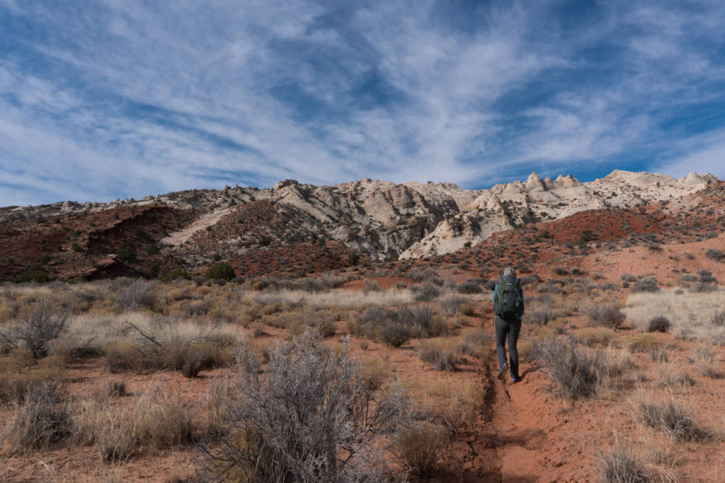 Waterpocket Fold Backpacking towards Waterpocket Fold Capitol Reef